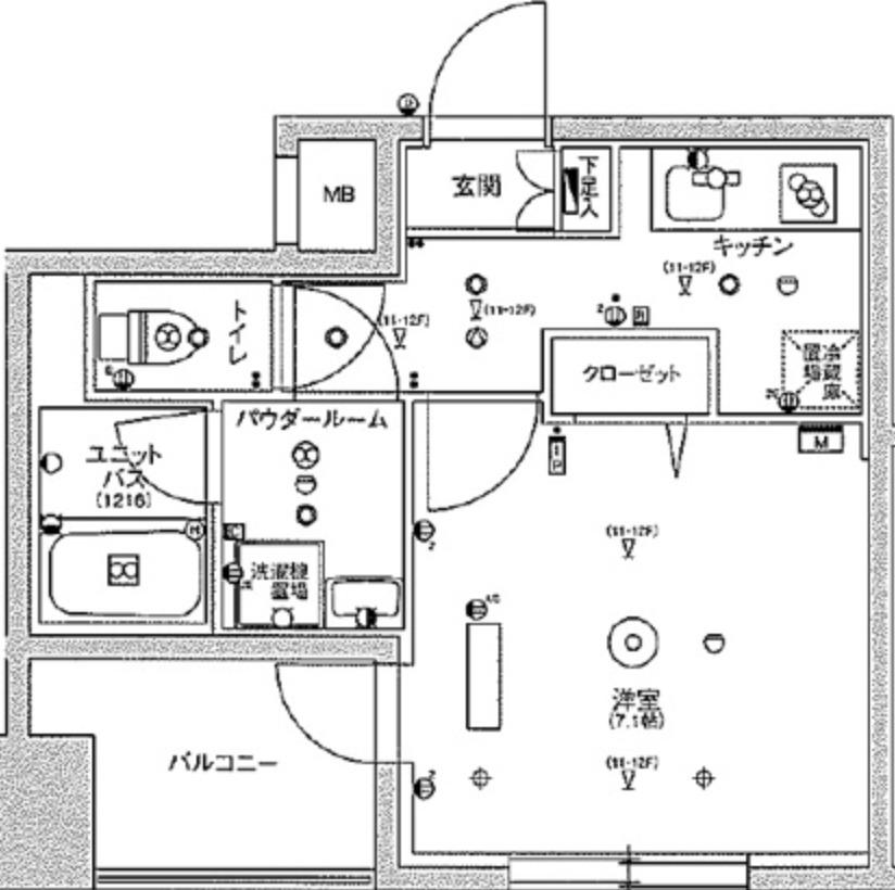 スカイコート板橋本町II(1K/7階)の間取り写真