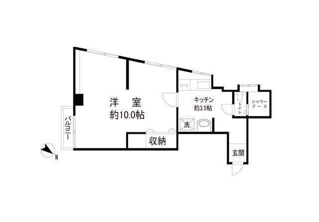 由栄ハイツ(1K/2階)の間取り写真
