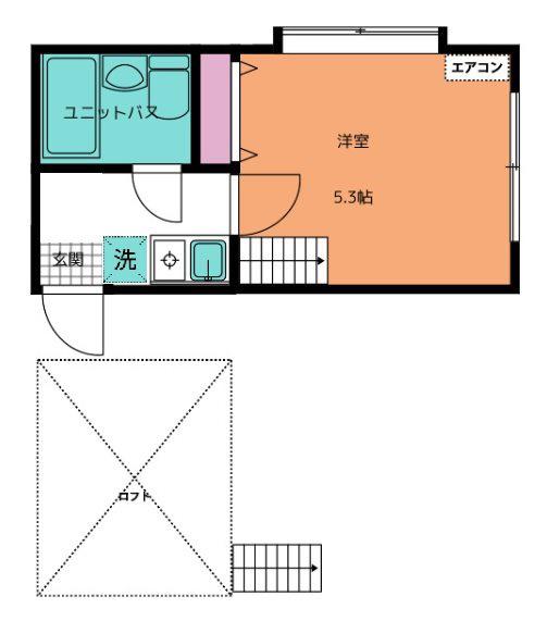 アルシェ大久保(1K/2階)の間取り写真