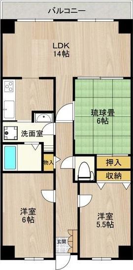 PHOENIX COURT 交野I(3LDK/1階)の間取り写真