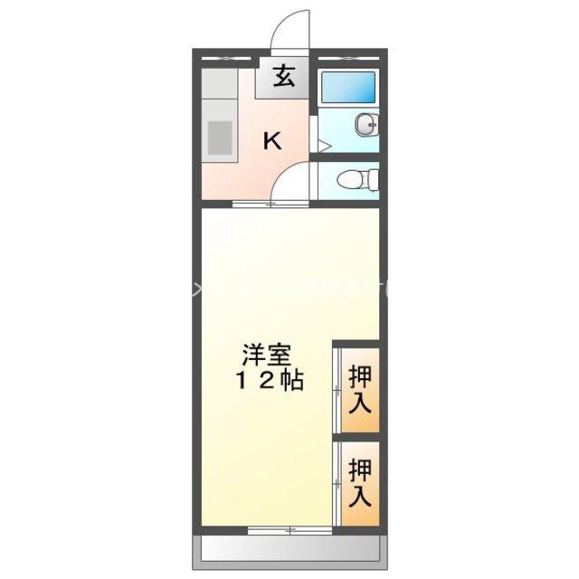 マンションツツジ(1K/3階)の間取り写真
