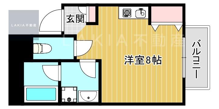 ビリーブ夕陽丘(ワンルーム/4階)の間取り写真