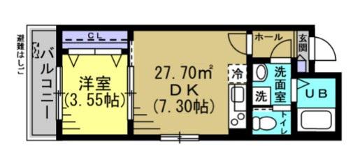 サーフライフ(1DK/1階)の間取り写真