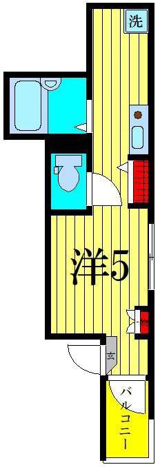 MELDIA金町(ワンルーム/2階)の間取り写真