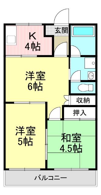 エル浅井(3K/2階)の間取り写真