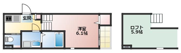メイプルスクエア大宮(1SK/2階)の間取り写真