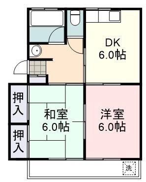 ハイコーポなみき(2DK/2階)の間取り写真