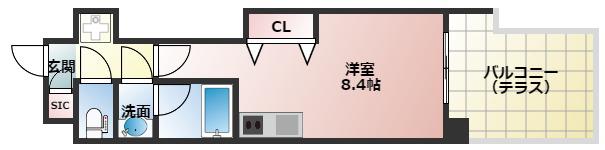 FRONT FIELD TENNOUJI(ワンルーム/2階)の間取り写真