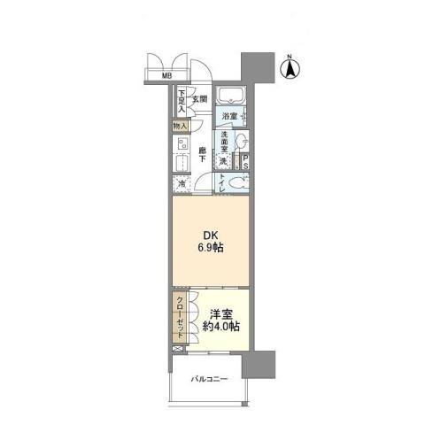 OPUS RESIDENCE SHINSAIBASHI SOUT(1DK/8階)の間取り写真