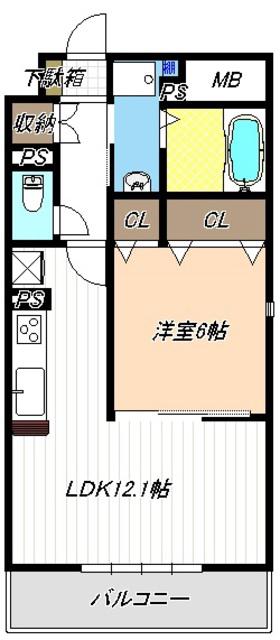 ディアコートKII(1LDK/2階)の間取り写真