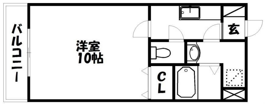 たちばな参番館(1K/4階)の間取り写真