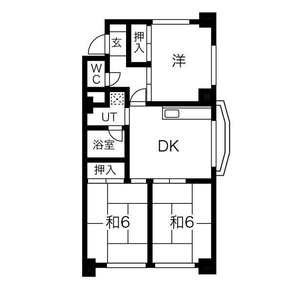 メゾンド徳川苑(3DK/2階)の間取り写真