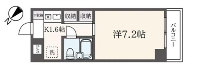 キューブ平和台(1K/3階)の間取り写真