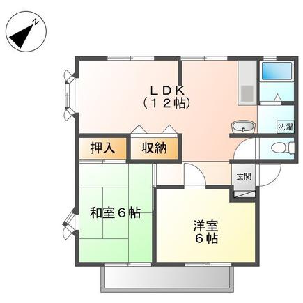 サンビレッジコニシ A棟(2LDK/2階)の間取り写真