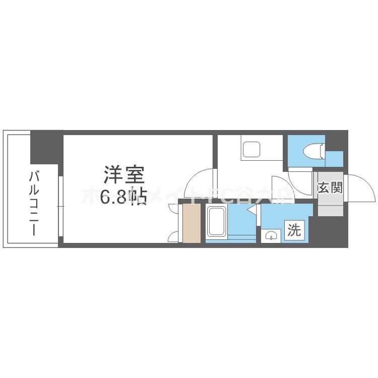 LIVE FLAT TSUKAMOTO(1K/9階)の間取り写真