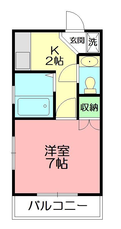 ファミール湘南(1K/1階)の間取り写真