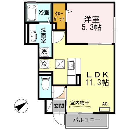 ハウス四季(1LDK/1階)の間取り写真