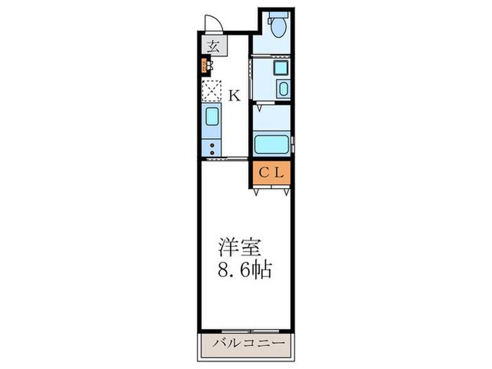 ドムール西院寿(1K/3階)の間取り写真