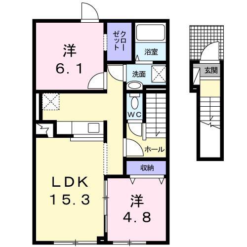 ビクトリー・B(2LDK/2階)の間取り写真