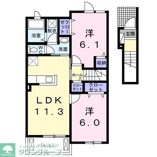エトワール(2LDK/2階)の間取り写真