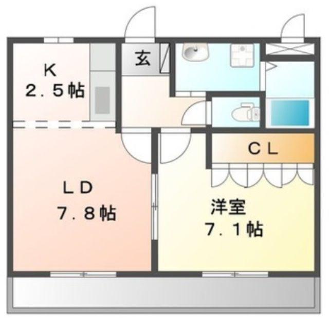 グリーンアヴェニュー(1LDK/3階)の間取り写真