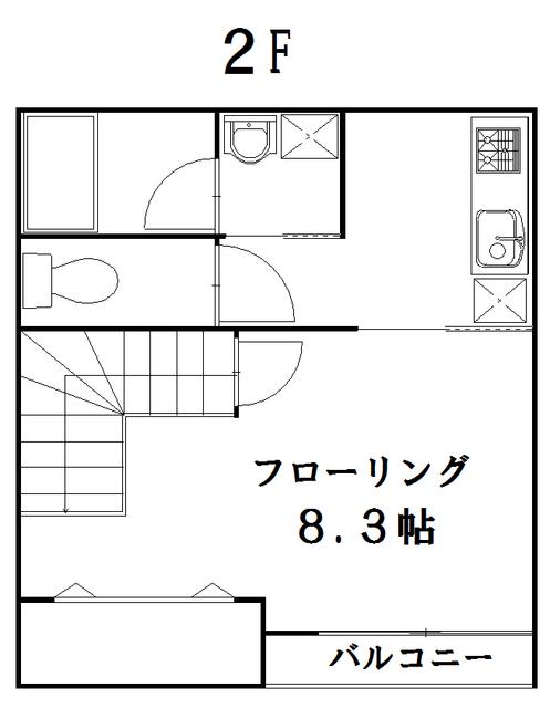 アムール モントル(1K/2階)の間取り写真
