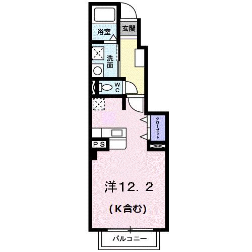 メゾン・アンジュI(ワンルーム/1階)の間取り写真