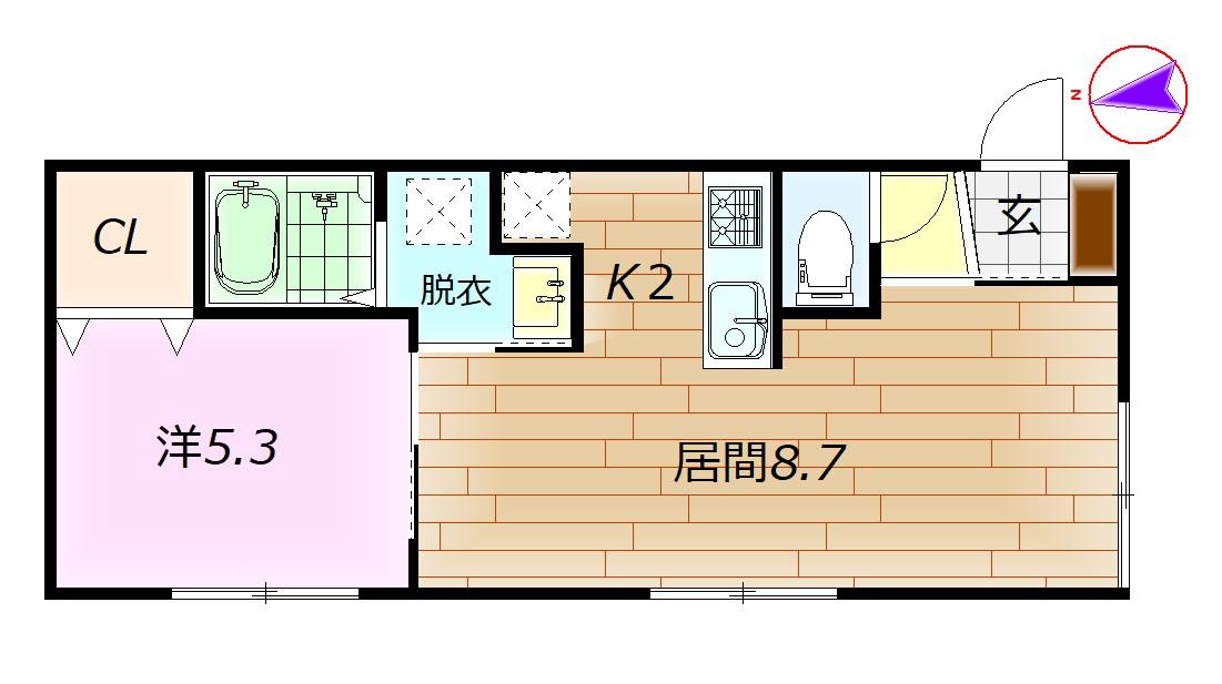 ガーデンクリスタル1-12(1LDK/1階)の間取り写真