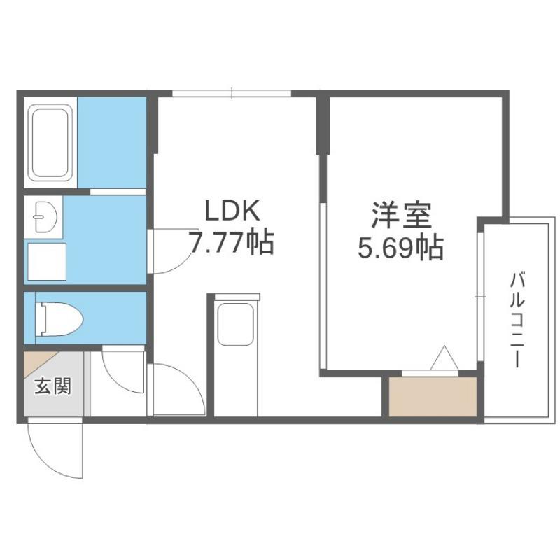 エフビル14(1DK/3階)の間取り写真
