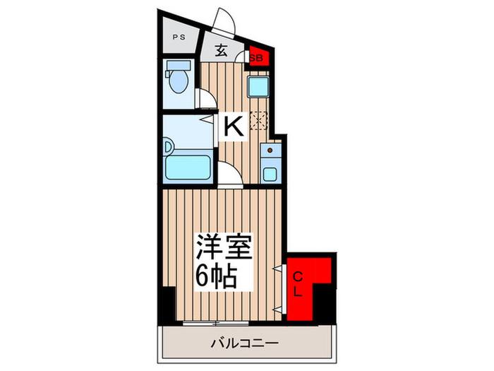 SK.CHARME(1K/6階)の間取り写真