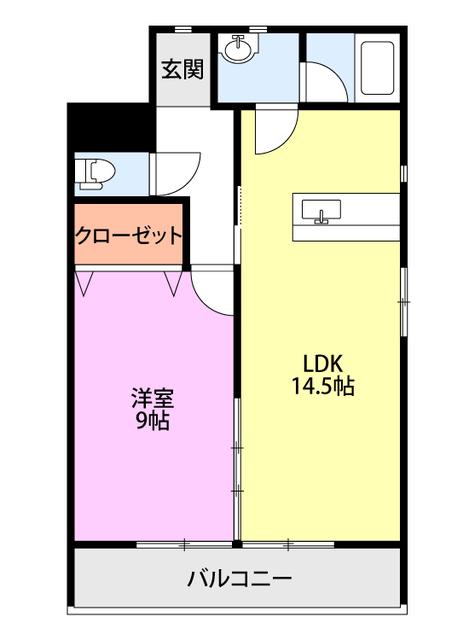 ラフレシール(1LDK/1階)の間取り写真