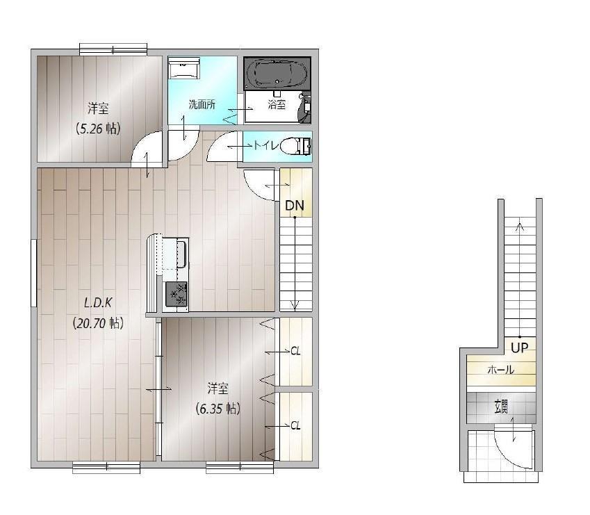 AFC RESIDENCE 富士宮(2LDK/2階)の間取り写真
