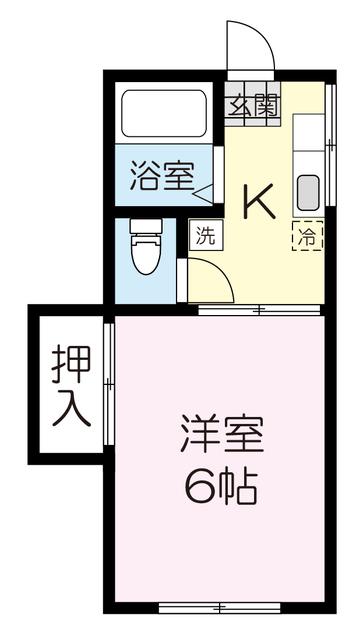 フォーブルこはた(1K/1階)の間取り写真