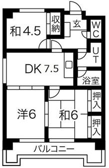 サンブリッジ(3DK/3階)の間取り写真