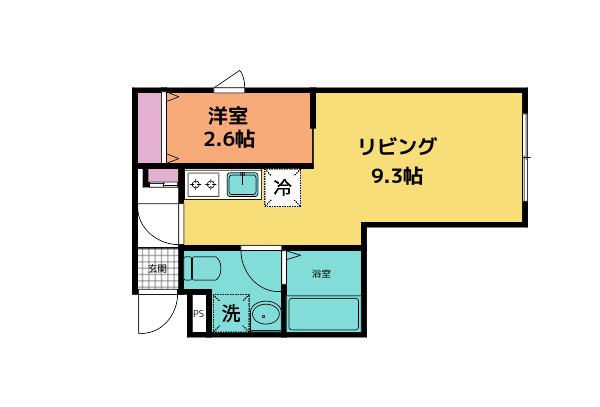 メリディアン利府加瀬壱番館(1LDK/2階)の間取り写真