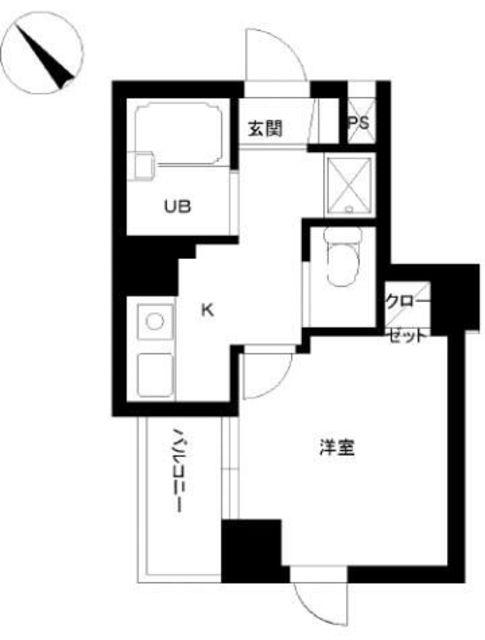スカイコート目白台(1K/5階)の間取り写真