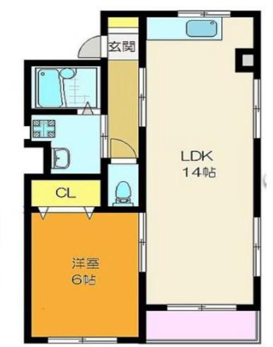 ロイヤルサニーハイツ(1LDK/3階)の間取り写真