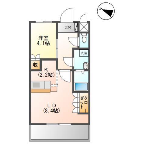 アマービレ(1LDK/1階)の間取り写真