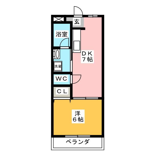 榎本マンション(1DK/2階)の間取り写真