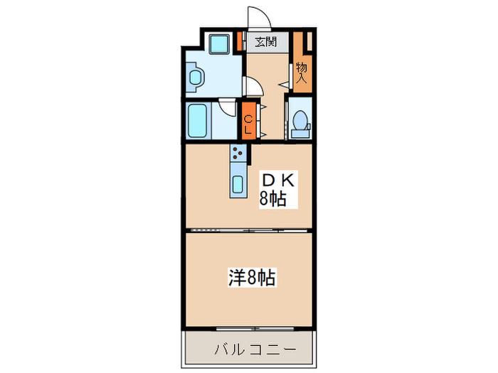 オクラファーム府中(1DK/1階)の間取り写真