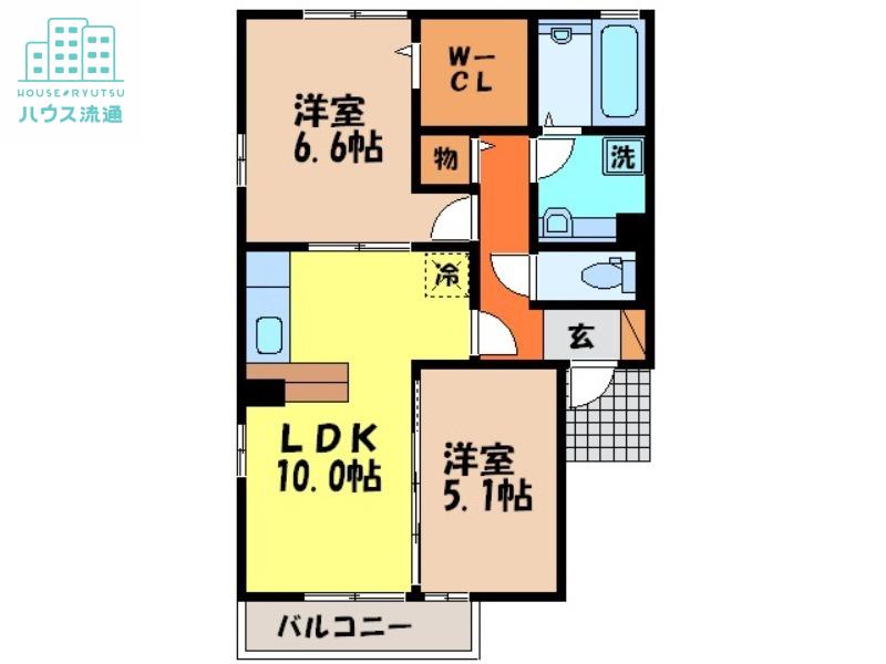 アルメリア(2LDK/2階)の間取り写真