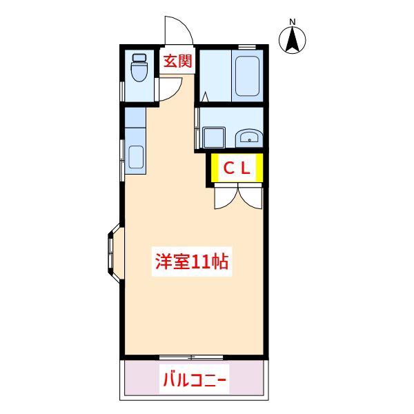 コーポあすか(ワンルーム/1階)の間取り写真