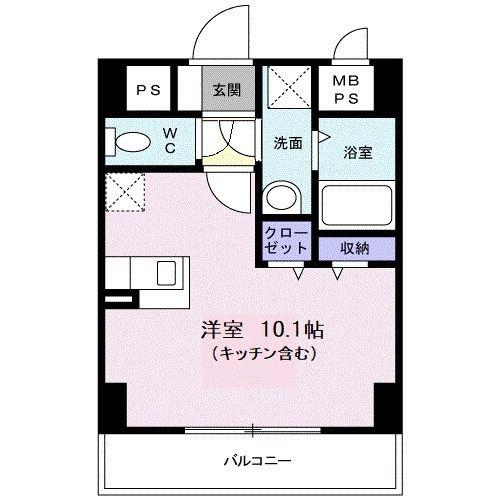 メゾン ド レイ(ワンルーム/8階)の間取り写真
