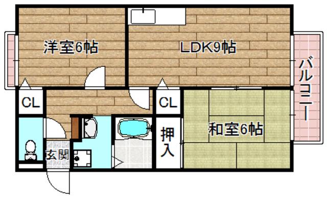 ウエストコート(2LDK/1階)の間取り写真