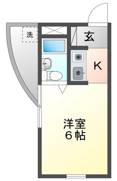 アルファ清心町I(ワンルーム/3階)の間取り写真
