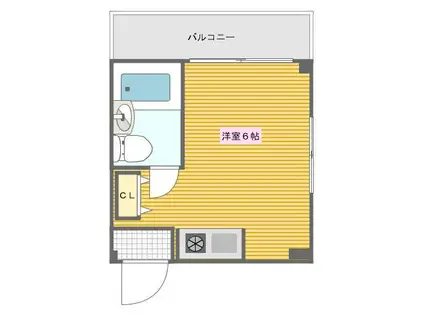 第二玉田マンション(ワンルーム/2階)の間取り写真