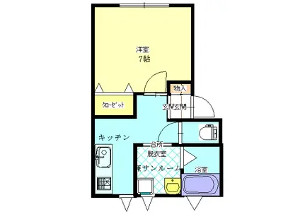 エルウッド14(1K/1階)の間取り写真