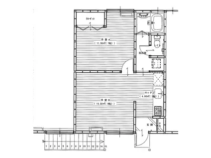 タウンハウス(1LDK/1階)の間取り写真