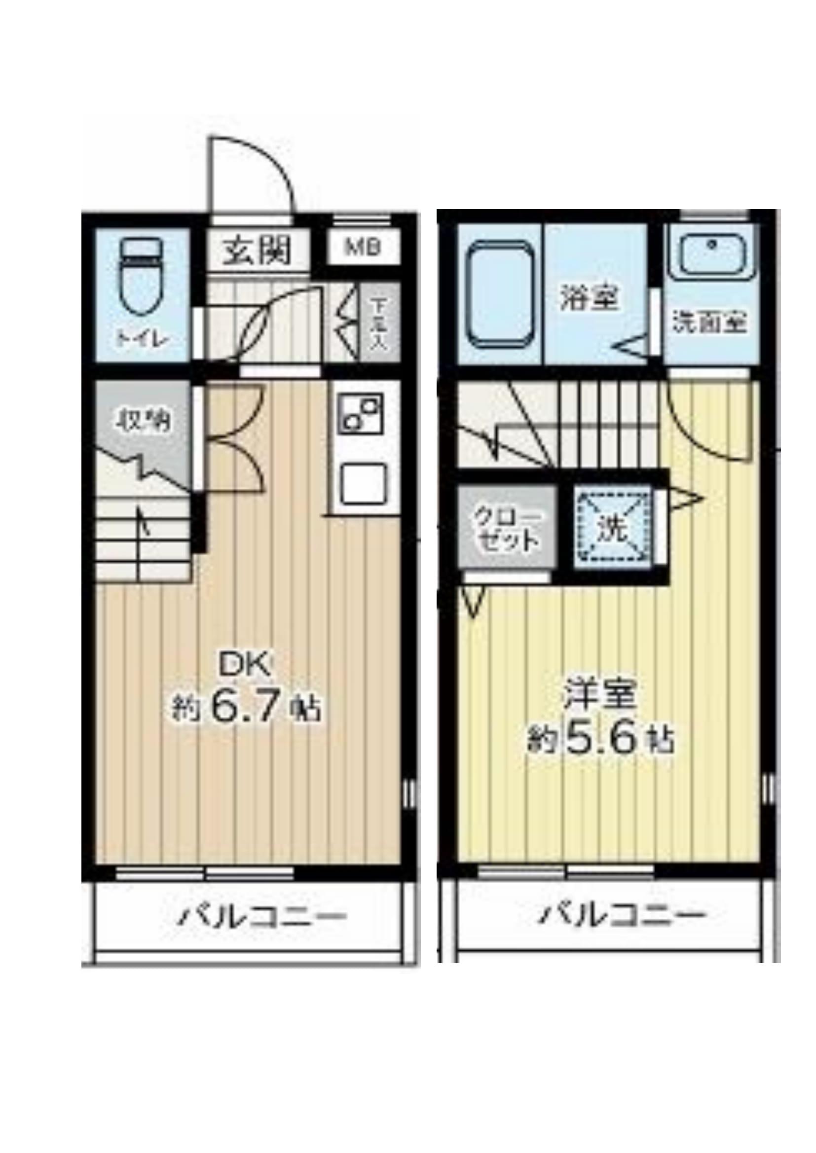 マール アスール(1DK/1階)の間取り写真