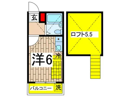 コスモコーポ磯子(ワンルーム/2階)の間取り写真